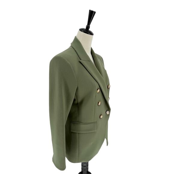 Veronica Beard Miller Dickey Jacket Stone Army Green Classic Blazer Size 8 - Picture 9 of 16